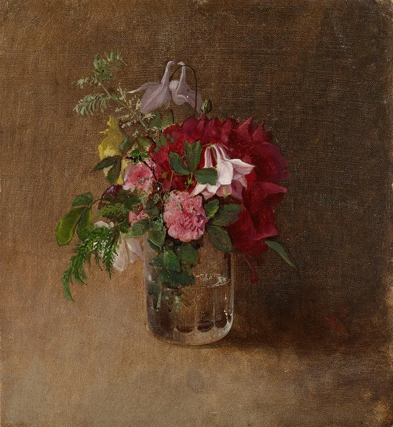 Flowers In A Glass Wall Art by Albert Edelfelt - High-Resolution Digital Print