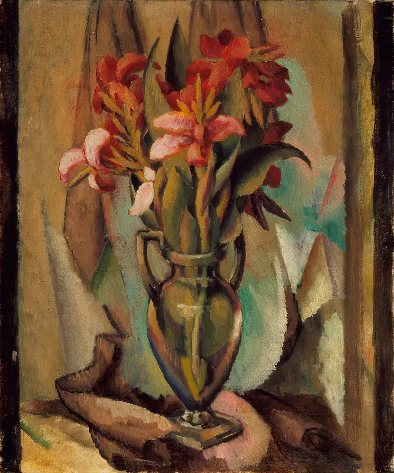 Flowers In A Handled Vase Wall Art by Edward Middleton Manigault - High-Resolution Digital Print