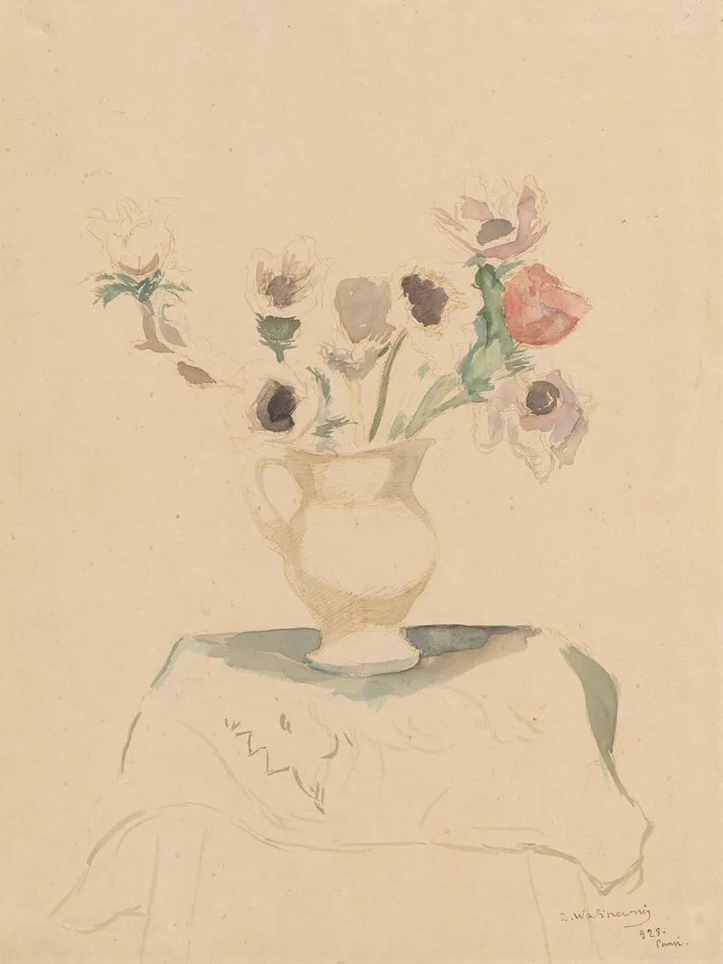 Flowers In A Jug 3 Wall Art by Zygmunt Waliszewski - High-Resolution Digital Print