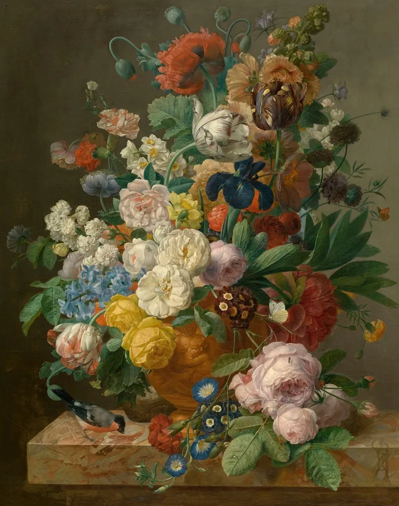 Flowers In A Vase 15 Wall Art by Jan Frans Eliaerts - High-Resolution Digital Print