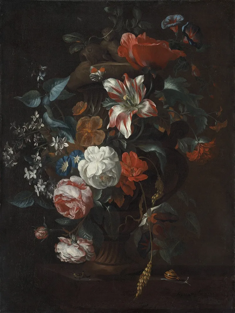 Flowers In A Vase 2 Wall Art by Philip van Kouwenbergh - High-Resolution Digital Print