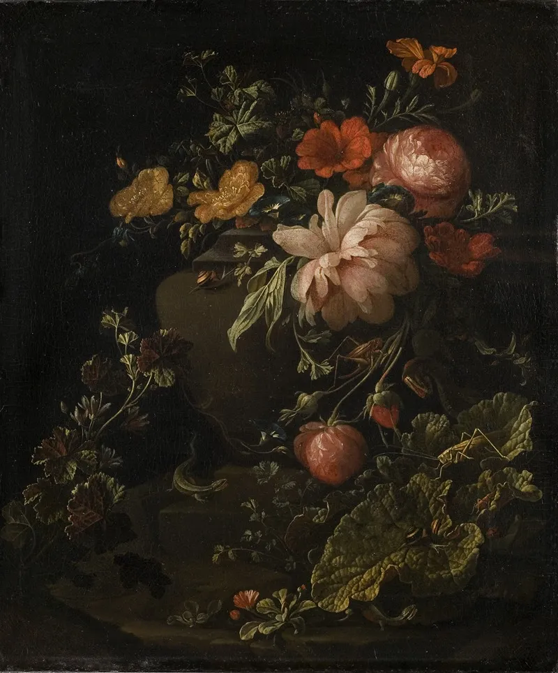 Flowers Lizards And Insects Wall Art by Elias van den Broeck - High-Resolution Digital Print