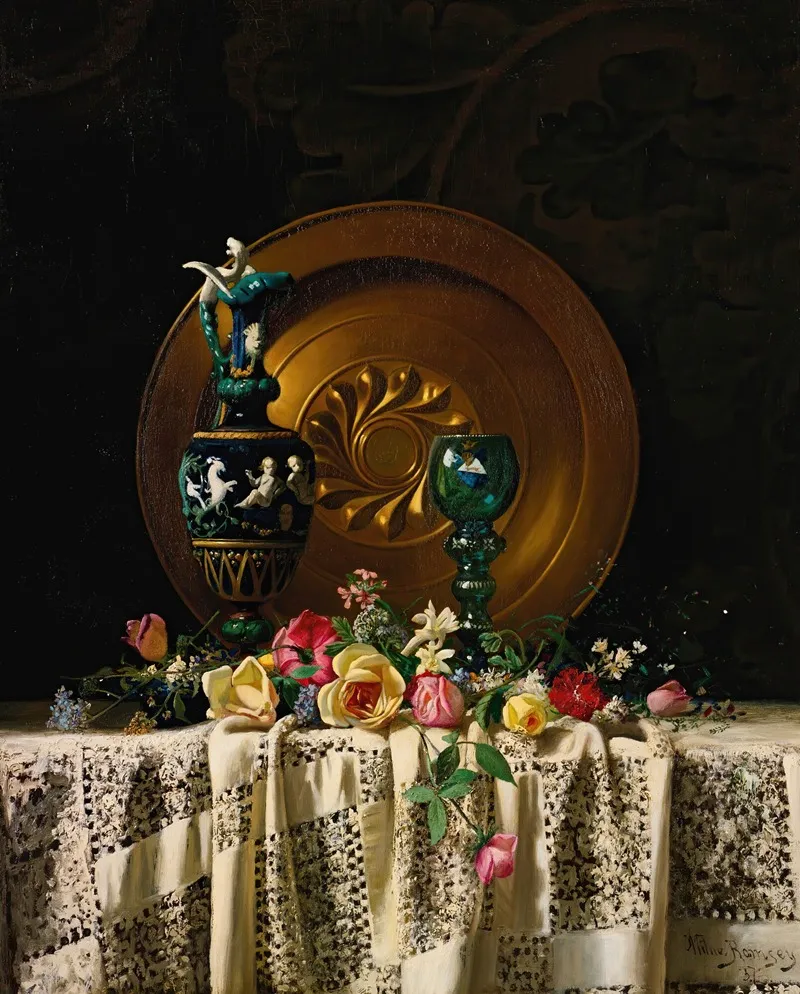 Flowers On A Table Wall Art by Milne Ramsey - High-Resolution Digital Print