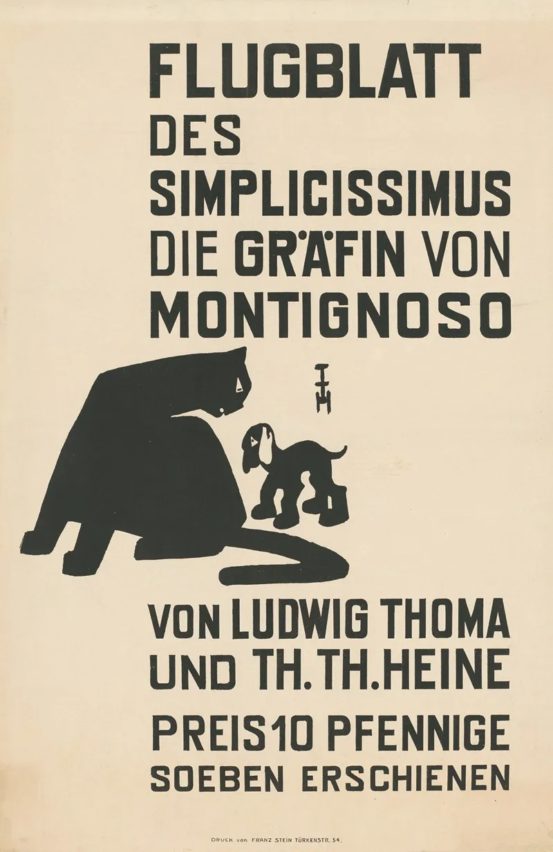 Flugblatt Des Simplicissimus Die Grafin Von Montignoso Von Ludwig Thoma Und Th Th Heine