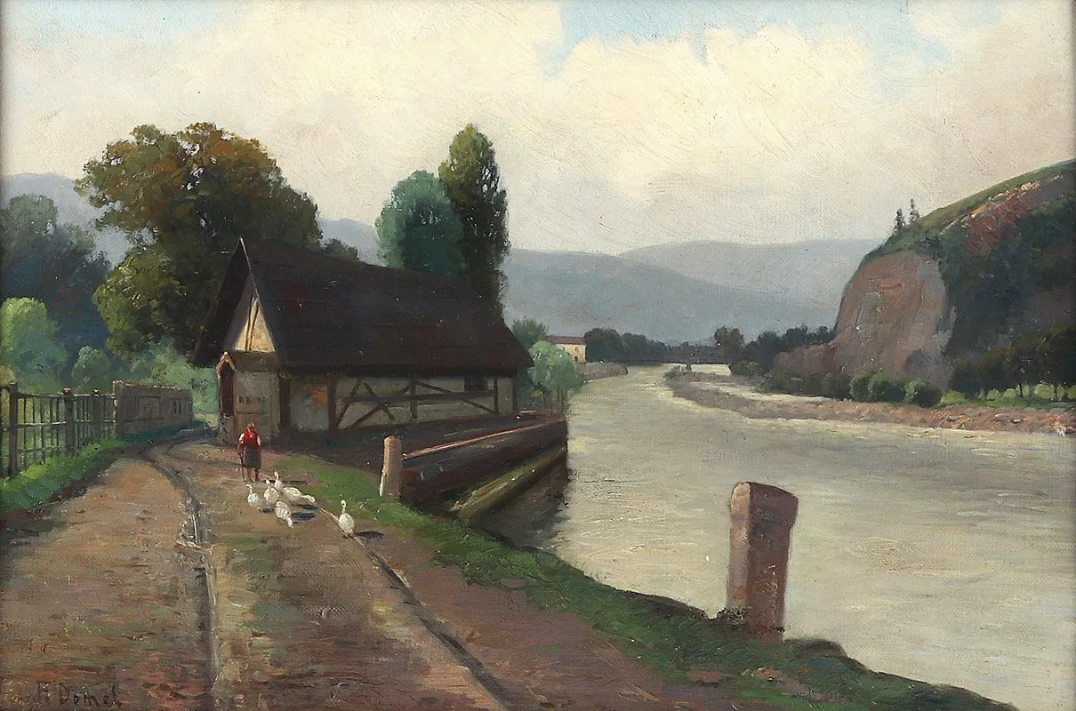 Fluslandschaft Mit Ganseliesl Wall Art by Franz Demel - High-Resolution Digital Print