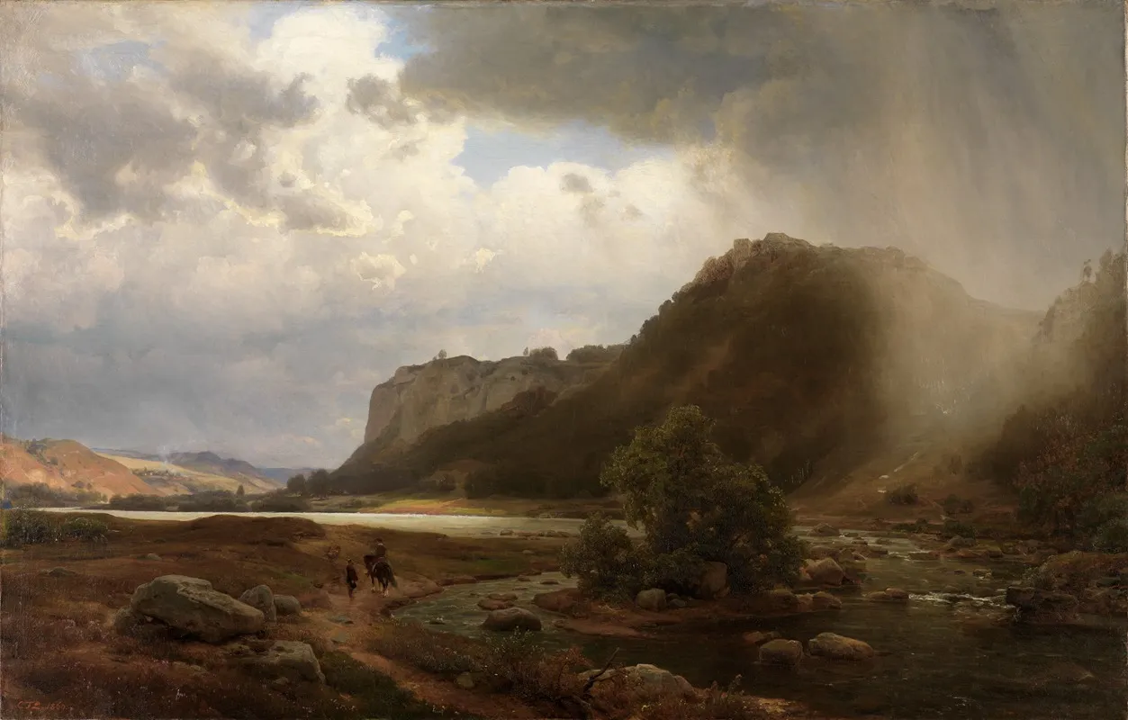 Fluslandschaft Wall Art by Karl Friedrich Lessing - High-Resolution Digital Print