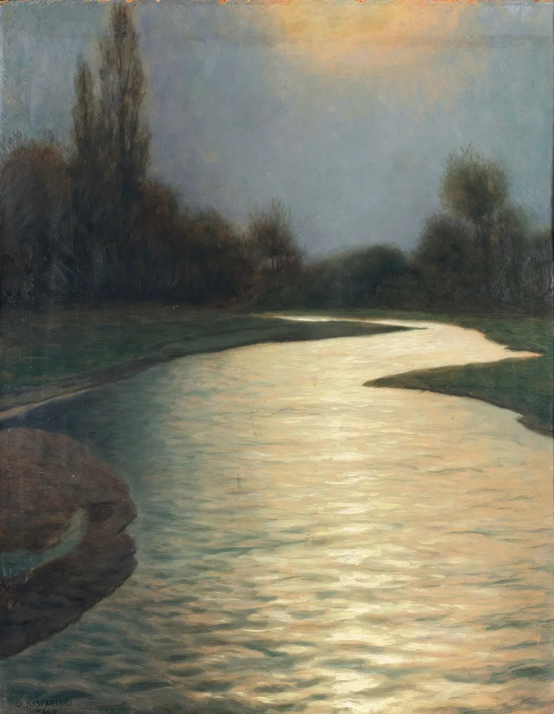 Fluslauf Im Vollmondlicht Wall Art by Eduard Kasparides - High-Resolution Digital Print