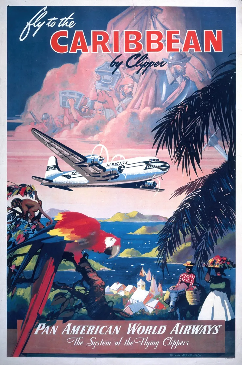 Fly To The Caribbean By Clipper Pan American World Airways Wall Art by Mark Von Arenburg - High-Resolution Digital Print