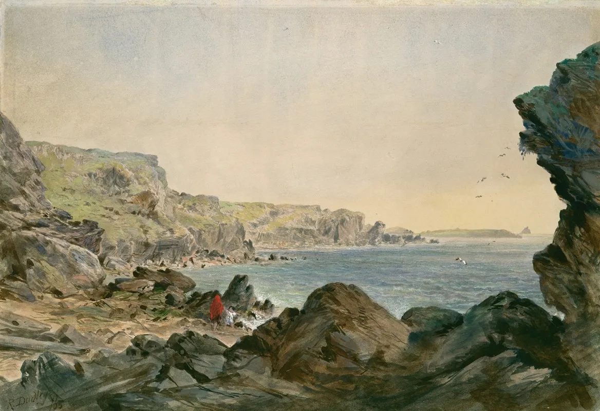 Foilhummerum Bay Valentia Looking Seawards From The Point At Which The Cable Reaches The Shore Of Ireland Wall Art by Robert Charles Dudley - High-Resolution Digital Print