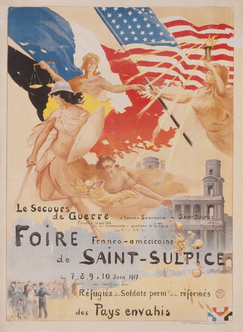 Foire France Americaine De Saint Sulpice Le Secours De Guerre Wall Art by Maurice Romberg - High-Resolution Digital Print