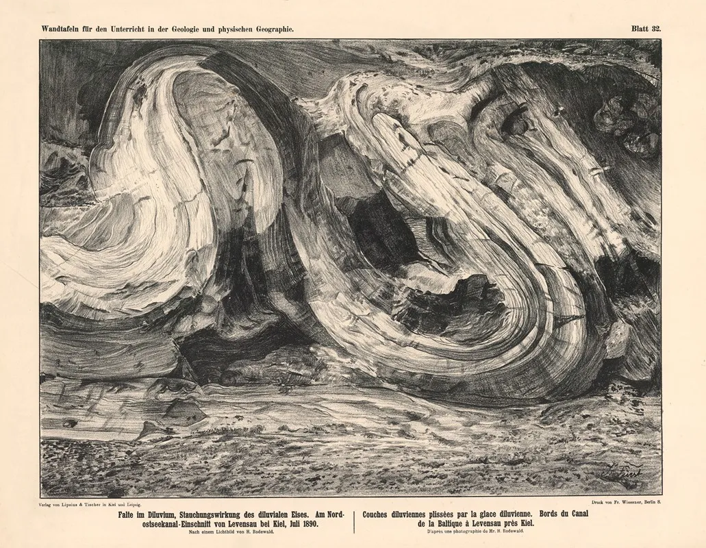 Fold In The Diluvium Compression Effect Of The Diluvial Ice Wall Art by H. Rodewald - High-Resolution Digital Print
