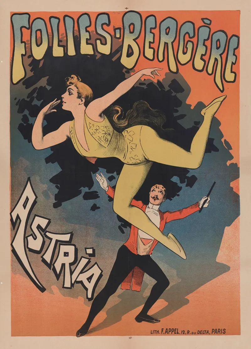 Folies Bergere Astria Wall Art by Lith. F. Appel - High-Resolution Digital Print