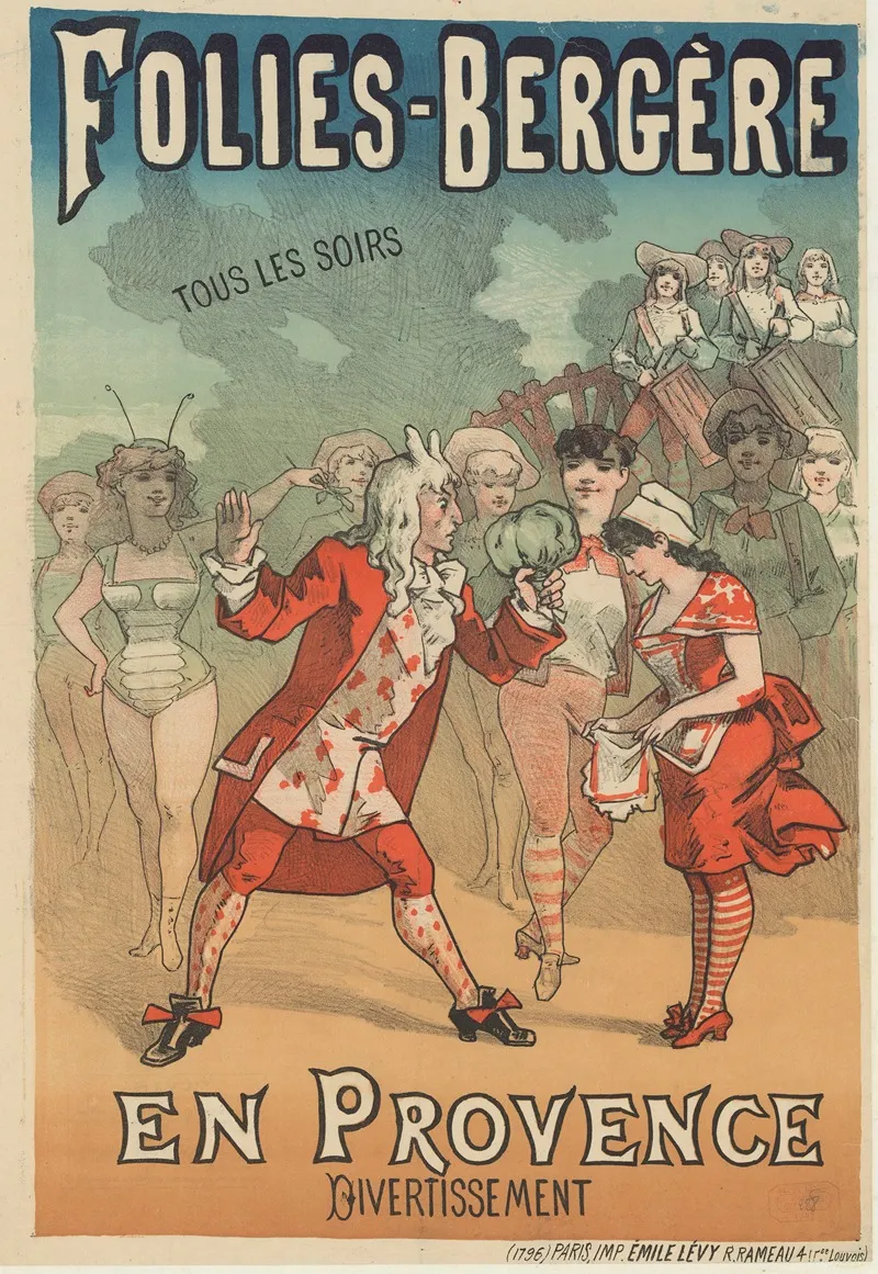 Folies Bergere En Provence Divertissement Wall Art by Imp. Emile Lévy - High-Resolution Digital Print