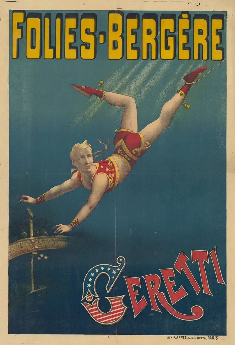 Folies Bergere Geretti Wall Art by Lith. F. Appel - High-Resolution Digital Print