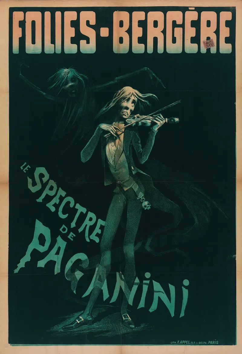 Folies Bergere Le Spectre De Paganini Wall Art by Lith. F. Appel - High-Resolution Digital Print