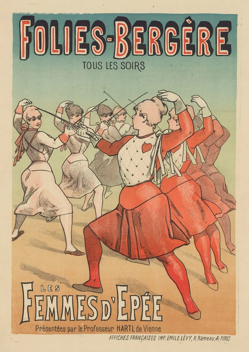 Folies Bergere Les Femmes Depee Presentees Par Le Professeur Hartl De Vienne Wall Art by Imp. Emile Lévy - High-Resolution Digital Print