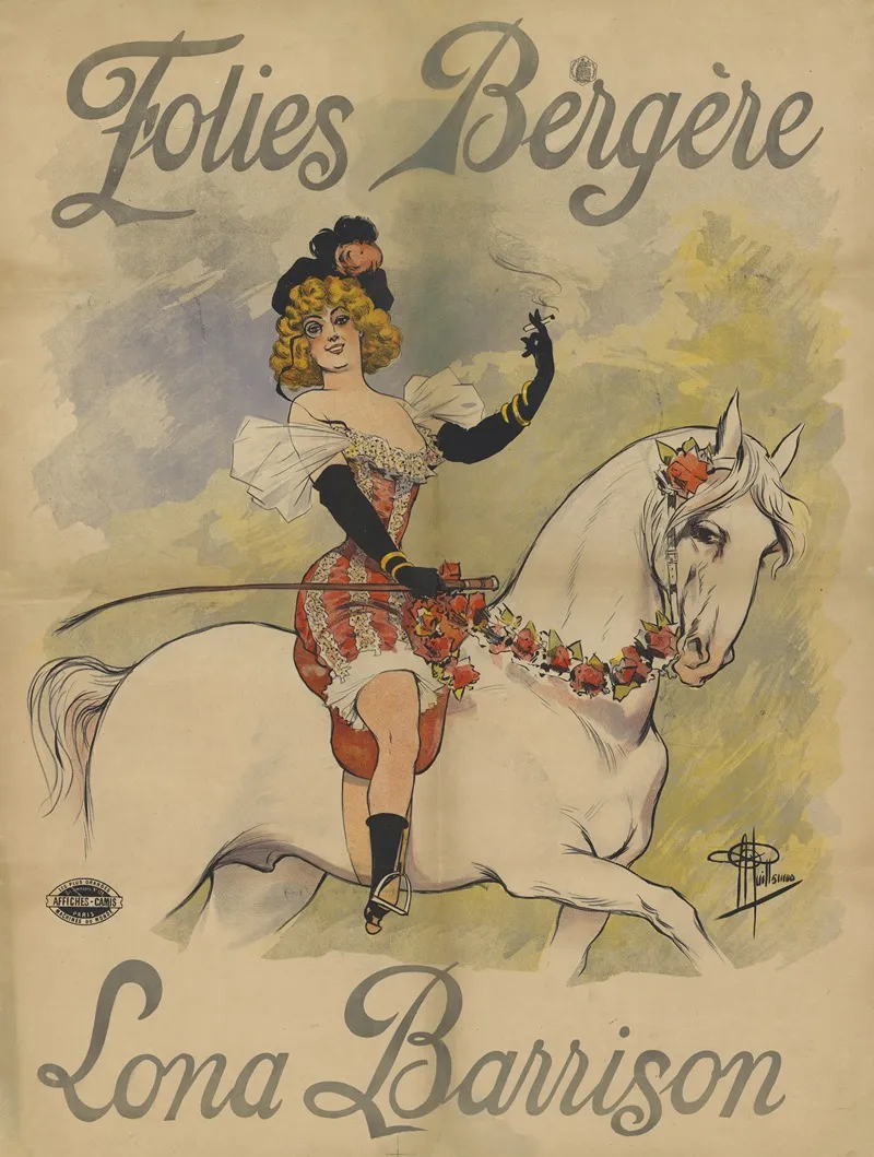 Folies Bergere Lona Barrison Wall Art by Albert Guillaume - High-Resolution Digital Print
