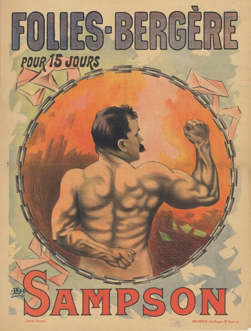 Folies Bergere Sampson Wall Art by Imp. Chaix - High-Resolution Digital Print
