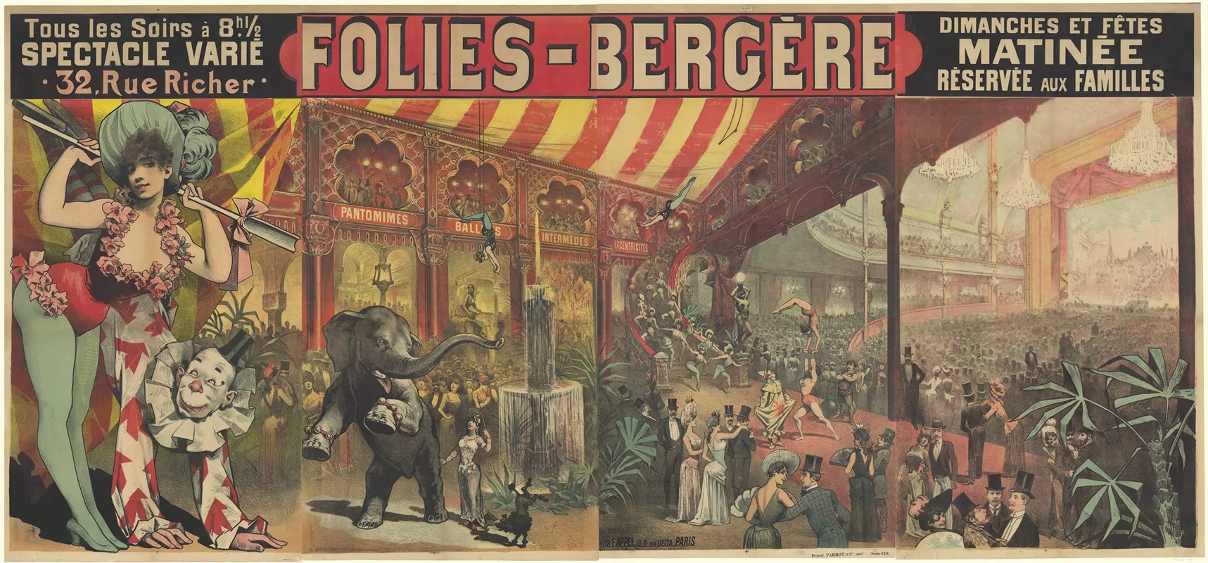 Folies Bergere Tous Les Soirs A 8h12 Spectacle Varie 32 Rue Richer