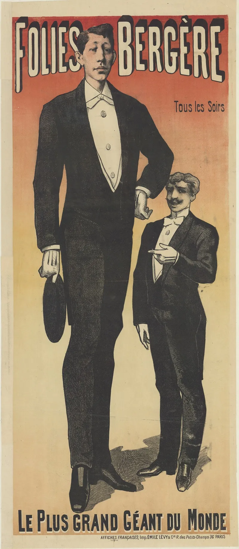 Folies Bergere Tous Les Soirs Le Plus Grand Geant Du Monde Wall Art by Imp. Emile Lévy - High-Resolution Digital Print