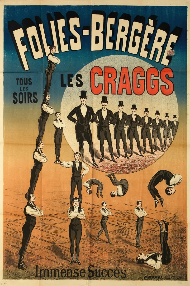 Folies Bergere Tous Les Soirs Les Craggs Immense Succes Wall Art by Lith. F. Appel - High-Resolution Digital Print