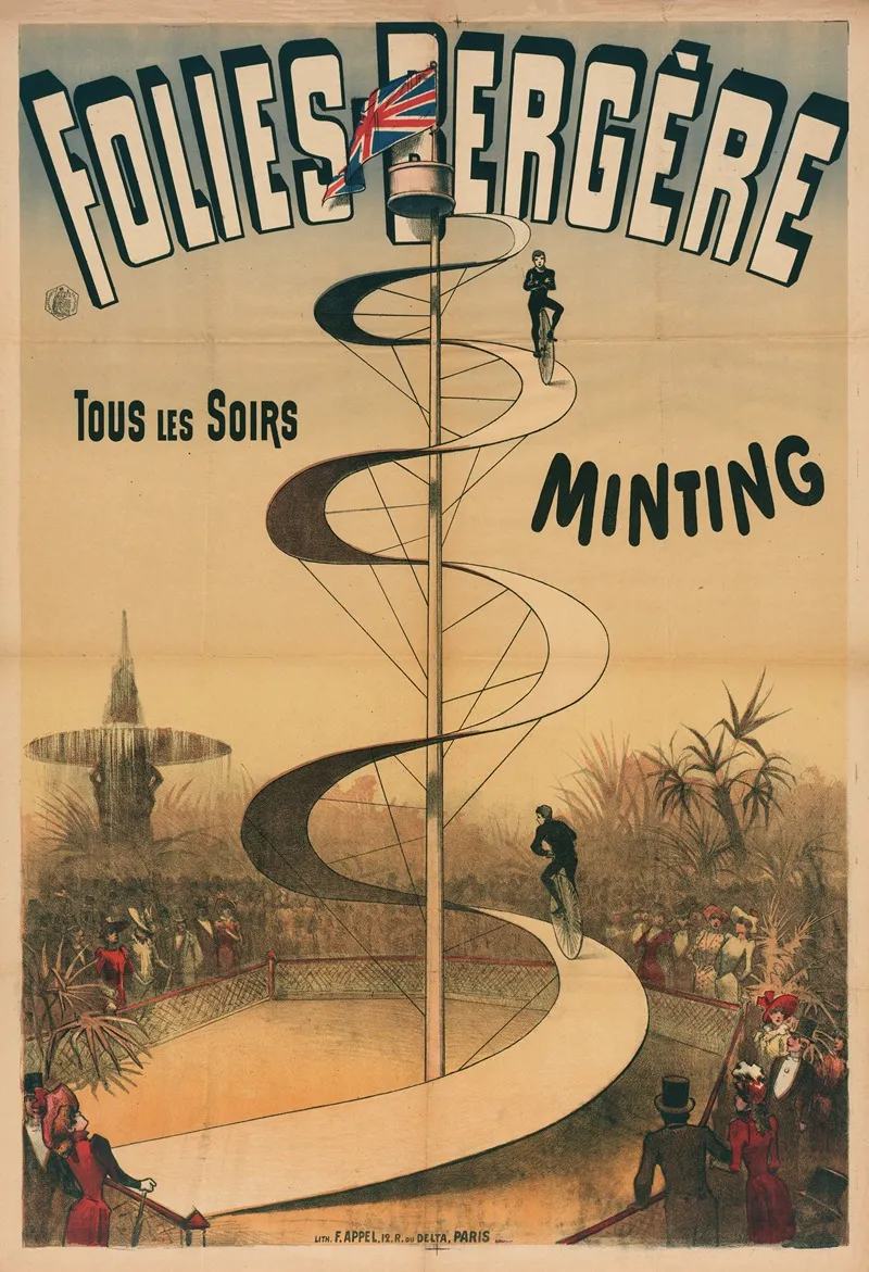 Folies Bergere Tous Les Soirs Minting Wall Art by Lith. F. Appel - High-Resolution Digital Print