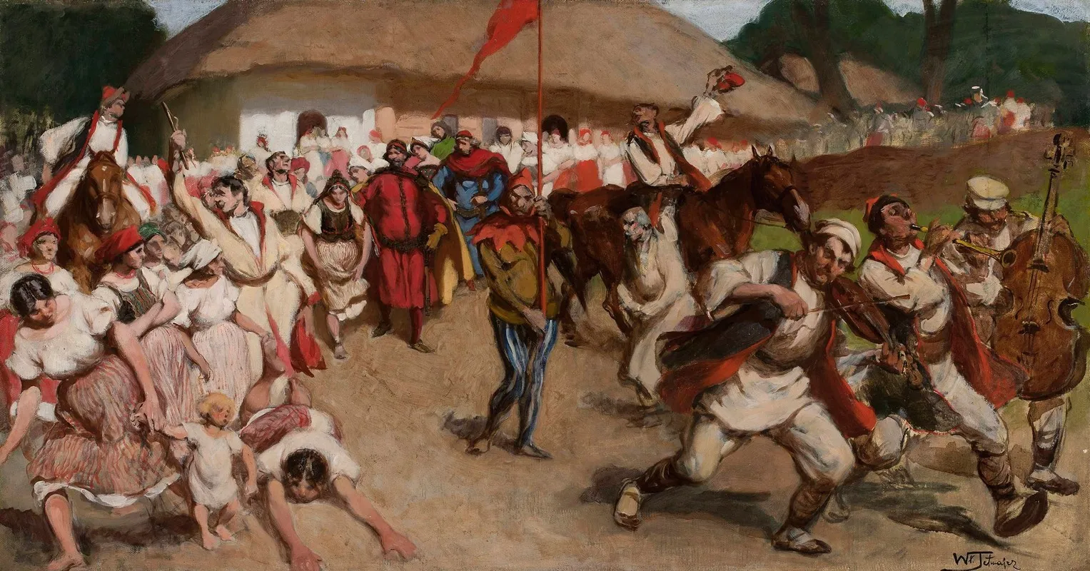 Folk Scene King Among Peasants