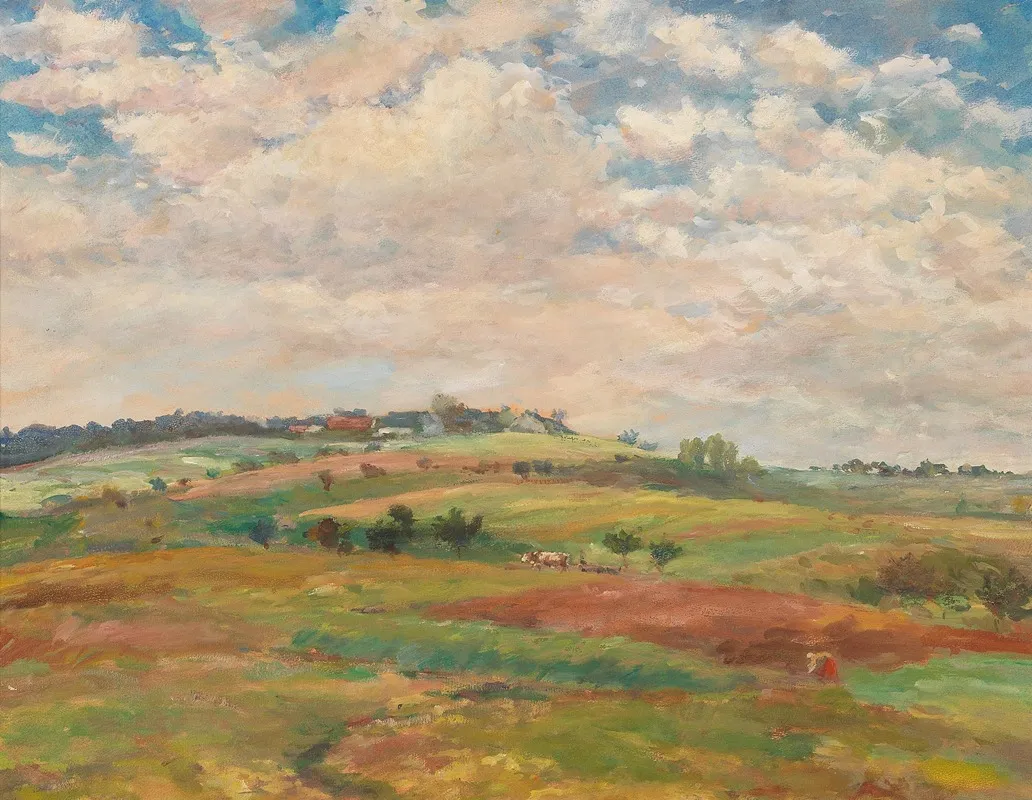 Follower Pasture Landscape In The Summer Light Wall Art by Antonín Slavíček - High-Resolution Digital Print
