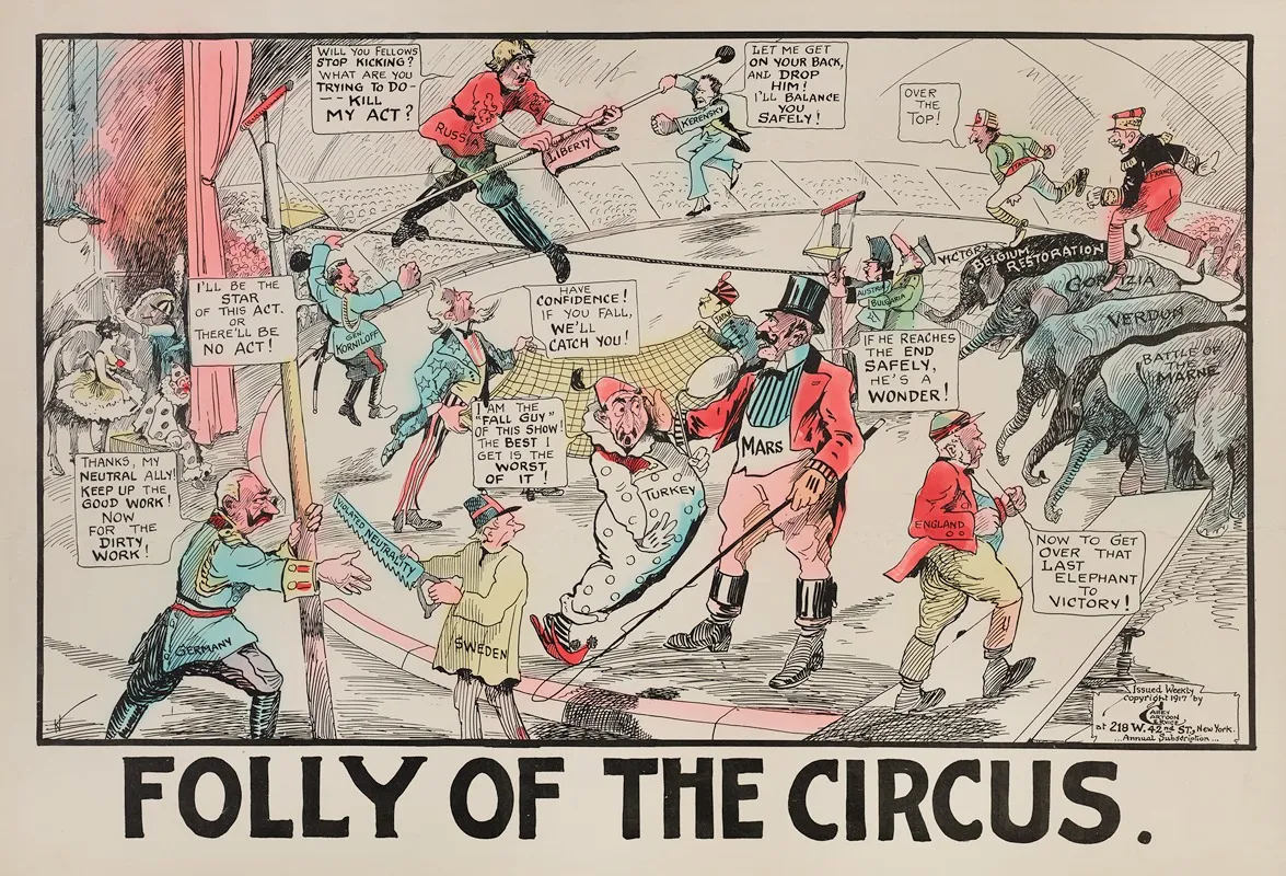 Folly Of The Circus Wall Art by Carey Cartoon Service - High-Resolution Digital Print