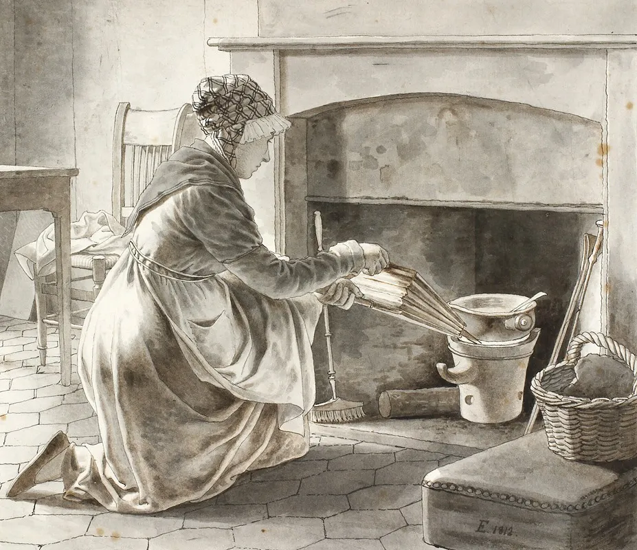 Food Is Prepared Eckersbergs Hostess In Paris Wall Art by Christoffer Wilhelm Eckersberg - High-Resolution Digital Print