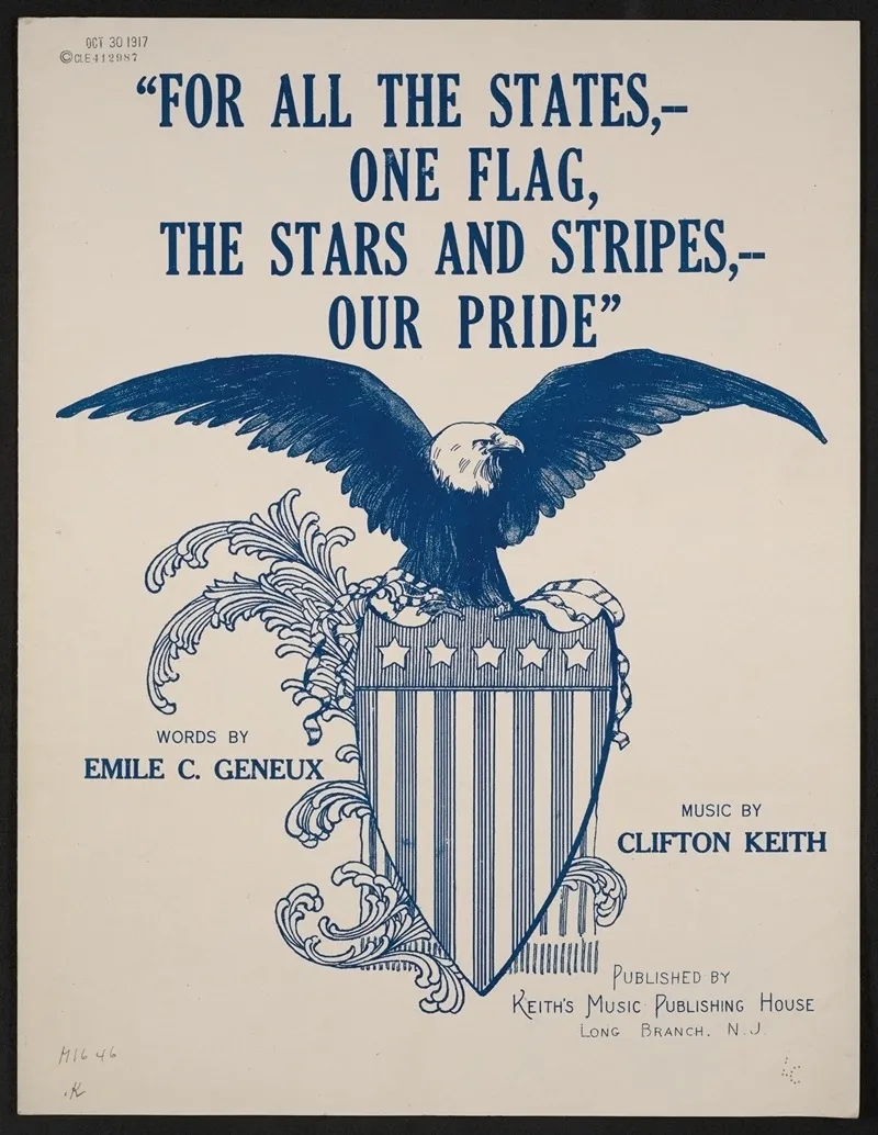 For All The States One Flag The Stars And Stripes Our Pride Wall Art by Anonymous - High-Resolution Digital Print