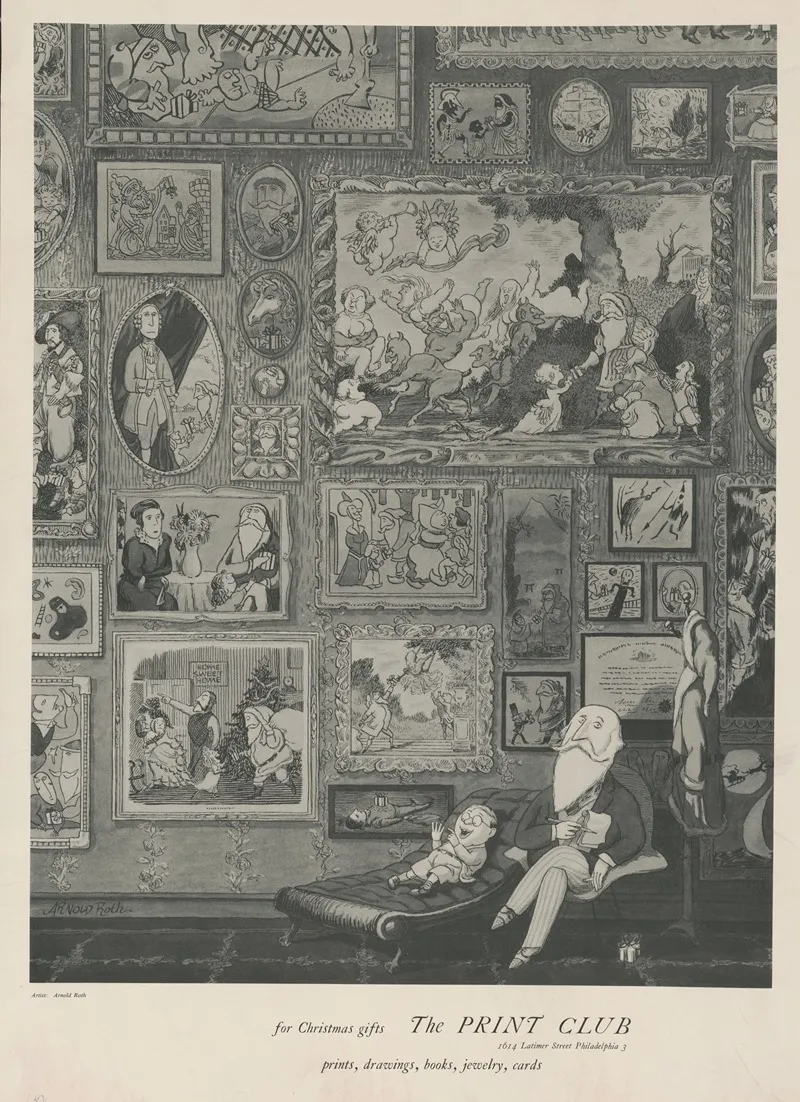 For Christmas Gifts The Print Club Prints Drawings Books Jewelry Cards by Arnold Roston - High-Resolution Digital Print