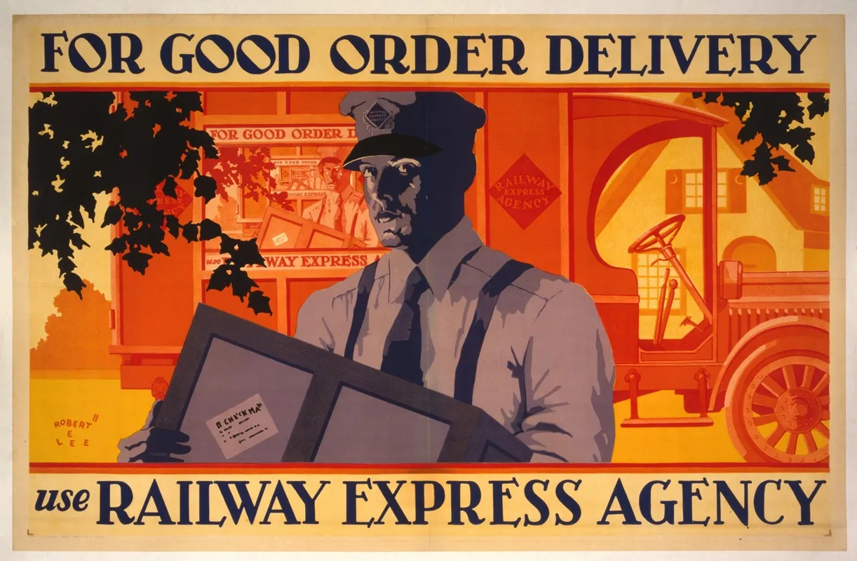 For Good Order Delivery Use Railway Express Agency Wall Art by Robert Edward Lee - High-Resolution Digital Print