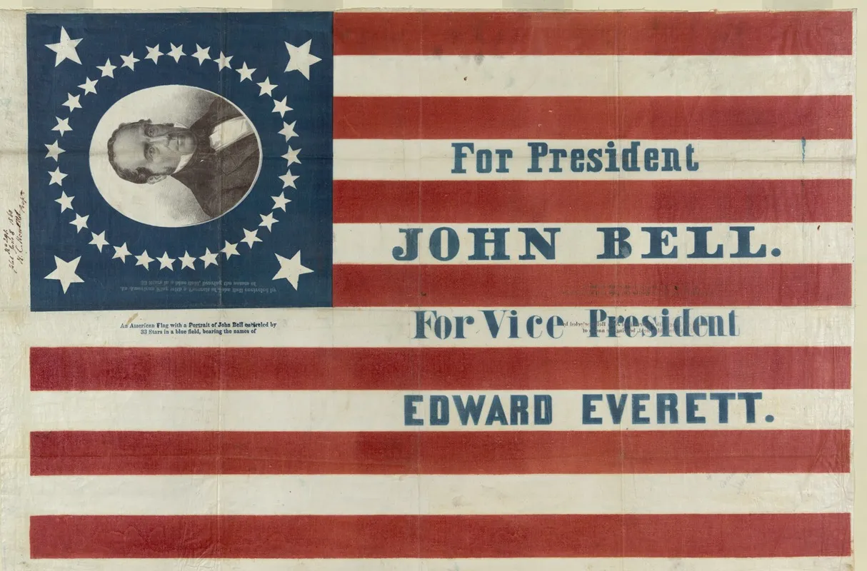 For President John Bell For Vice President Edward Everett Wall Art by H. C. Howard - High-Resolution Digital Print