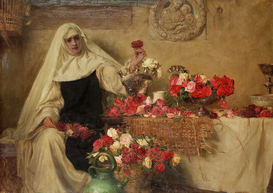 For Saint Dorotheas Day 1899 Wall Art by Herbert James Draper - High-Resolution Digital Print