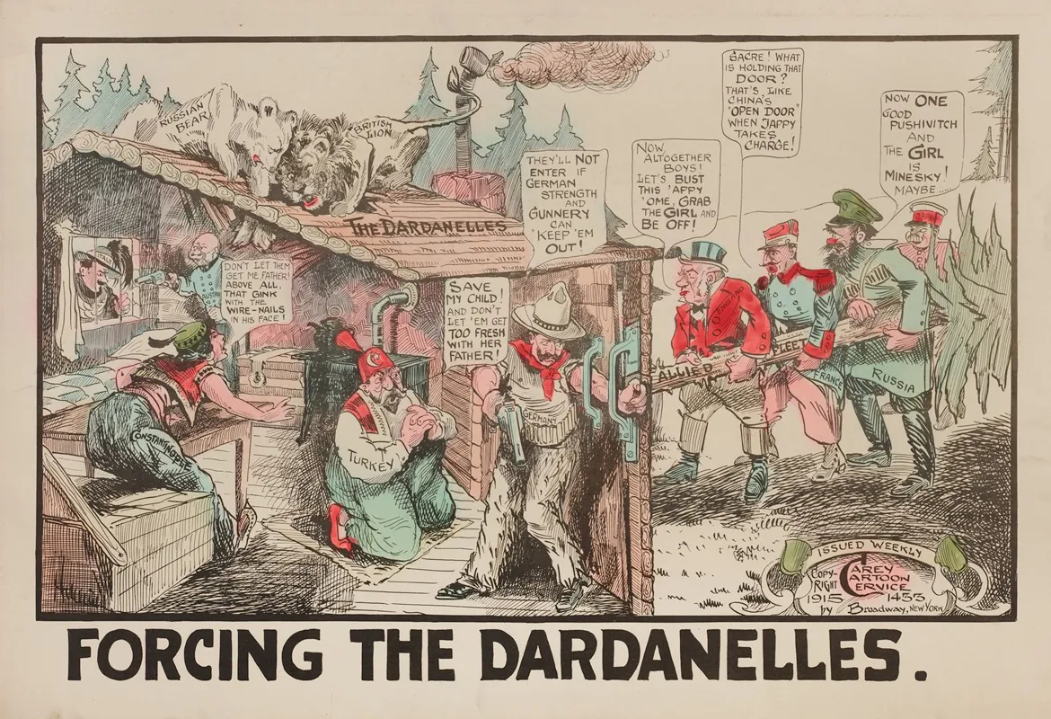 Forcing The Dardanelles Wall Art by Carey Cartoon Service - High-Resolution Digital Print