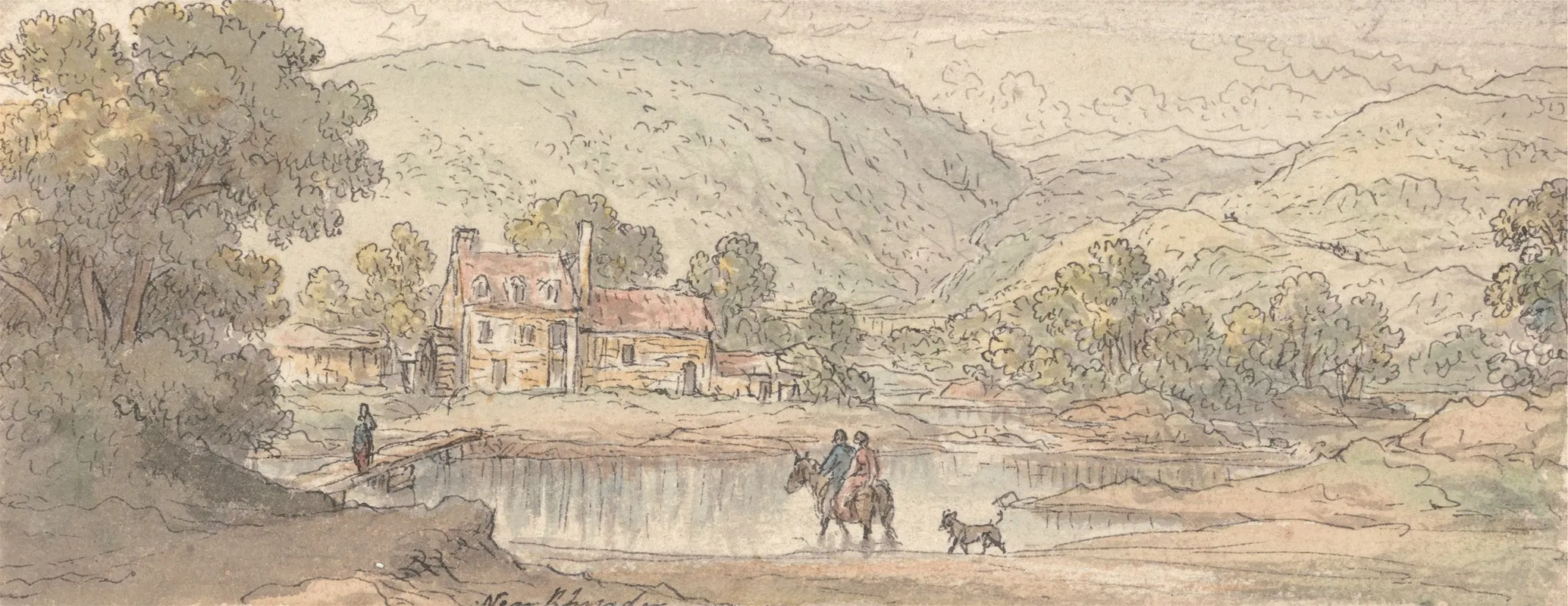 Fording The Stream In A Mountain Valley