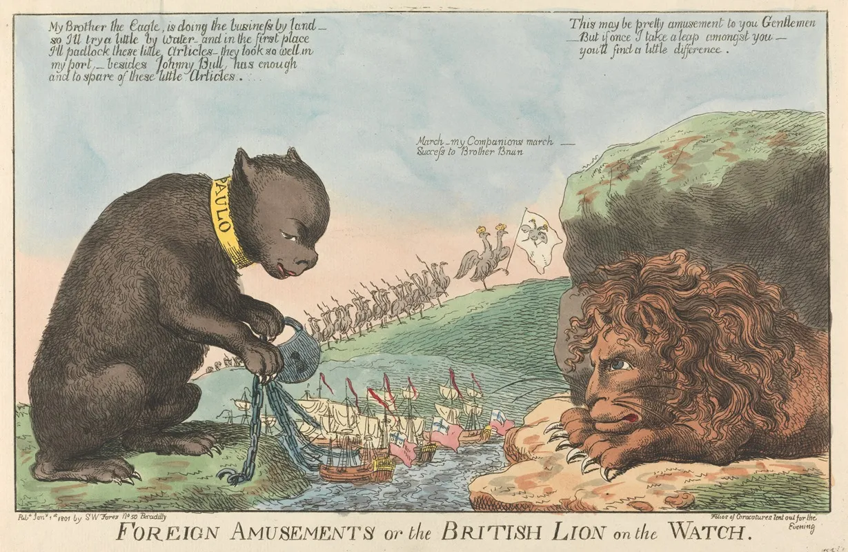 Foreign Amusements Or The British Lion On The Watch