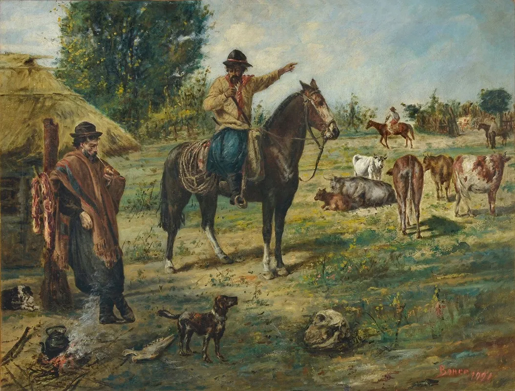 Foreman And Rebellious Peasant Wall Art by Martín Boneo - High-Resolution Digital Print