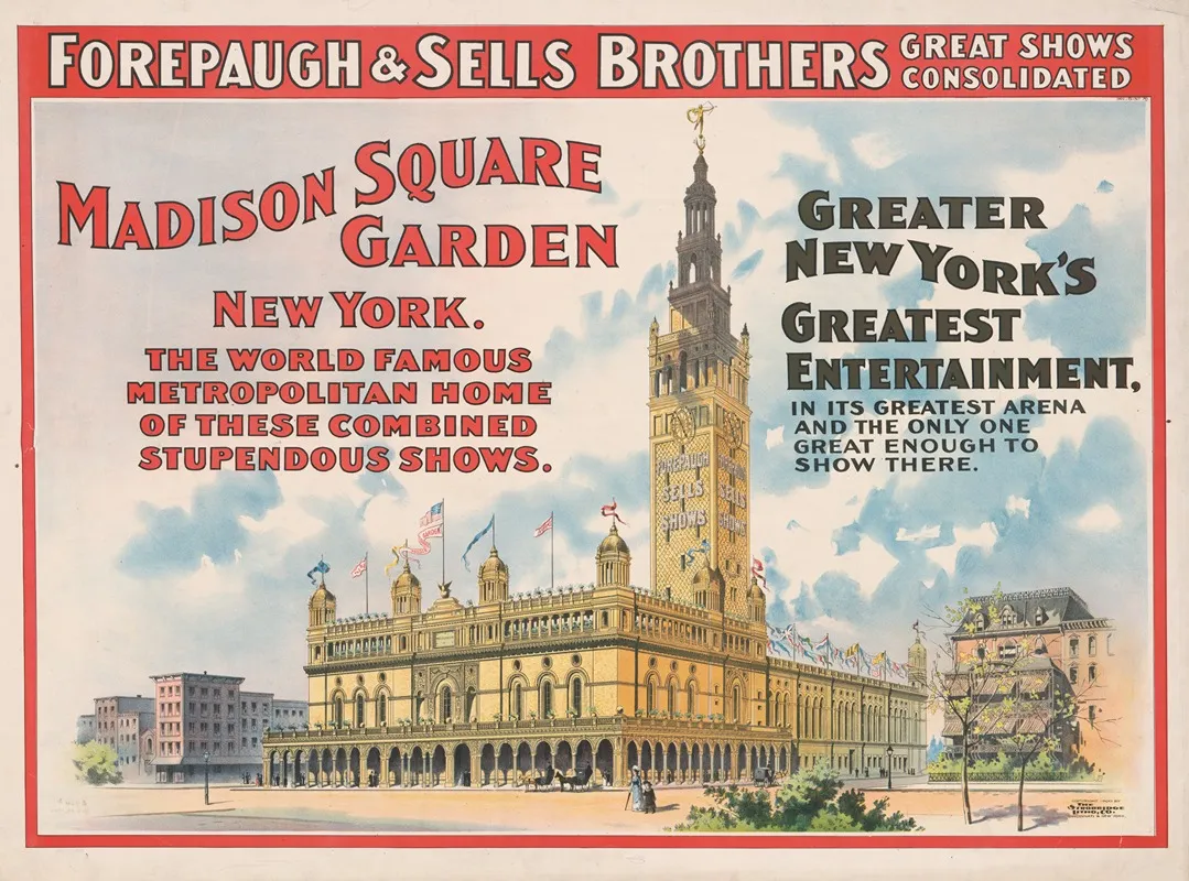 Forepaugh And Sells Brothers Great Shows Consolidated Madison Square Garden New York