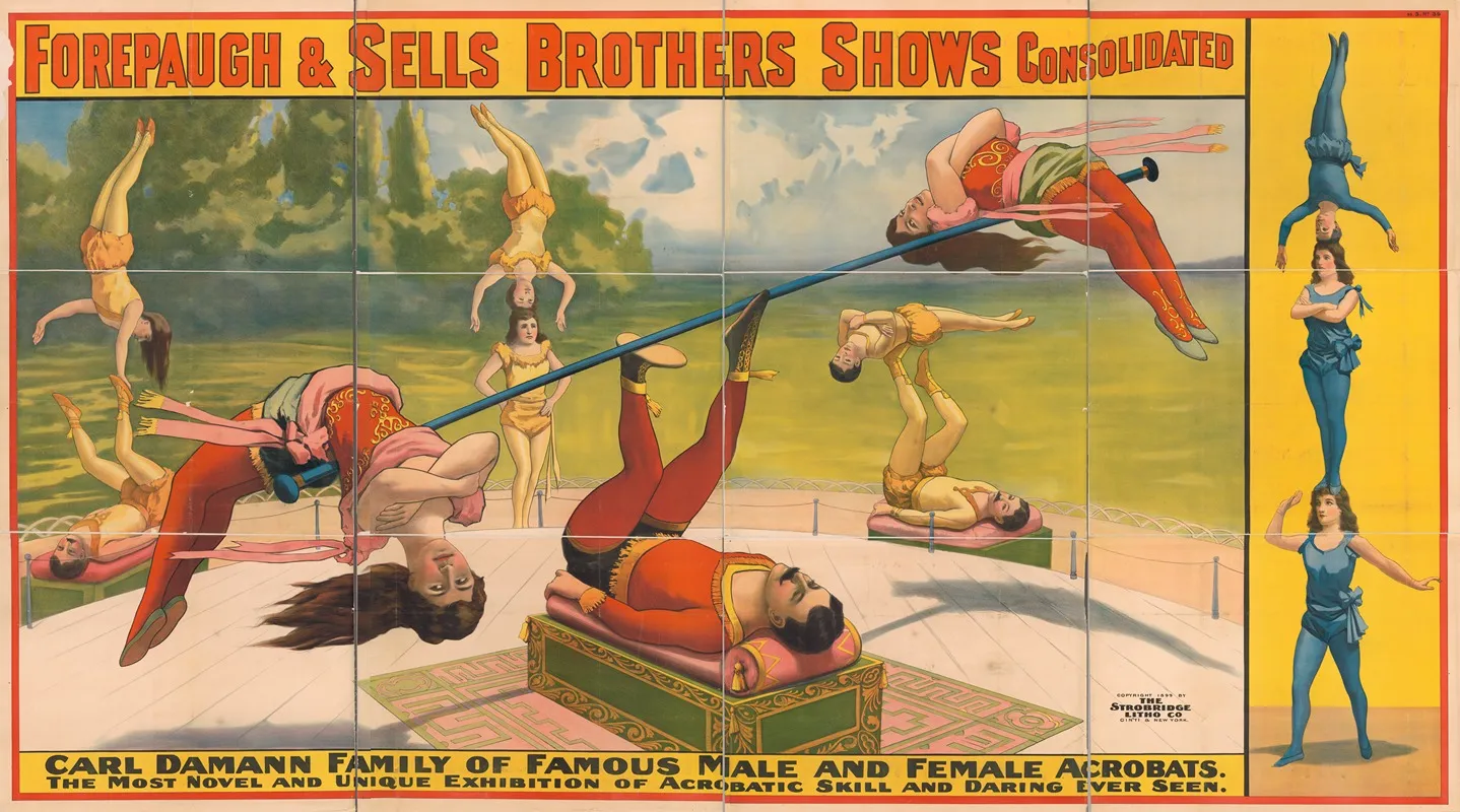 Forepaugh And Sells Brothers Shows Consolidated Carl Damann Family Of Famous Male And Female Acrobats
