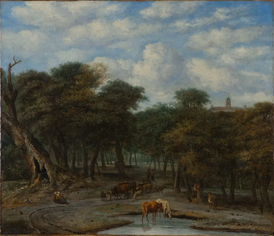 Forest Clearing With Cattle Wall Art by Philips Koninck - High-Resolution Digital Print