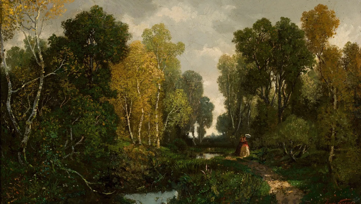 Forest In Fontainebleau Wall Art by Dominique Adolphe Grenet de Joigny - High-Resolution Digital Print