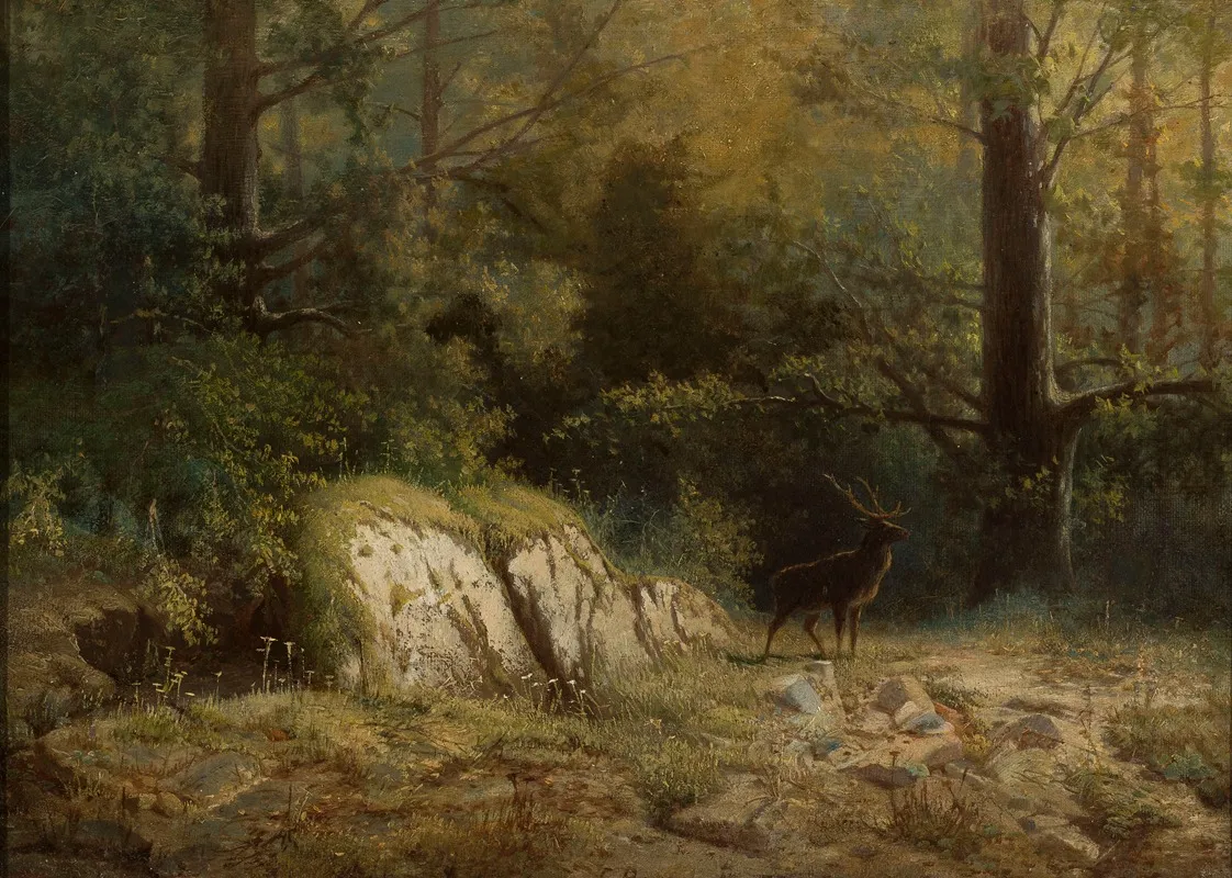 Forest Landscape With A Deer