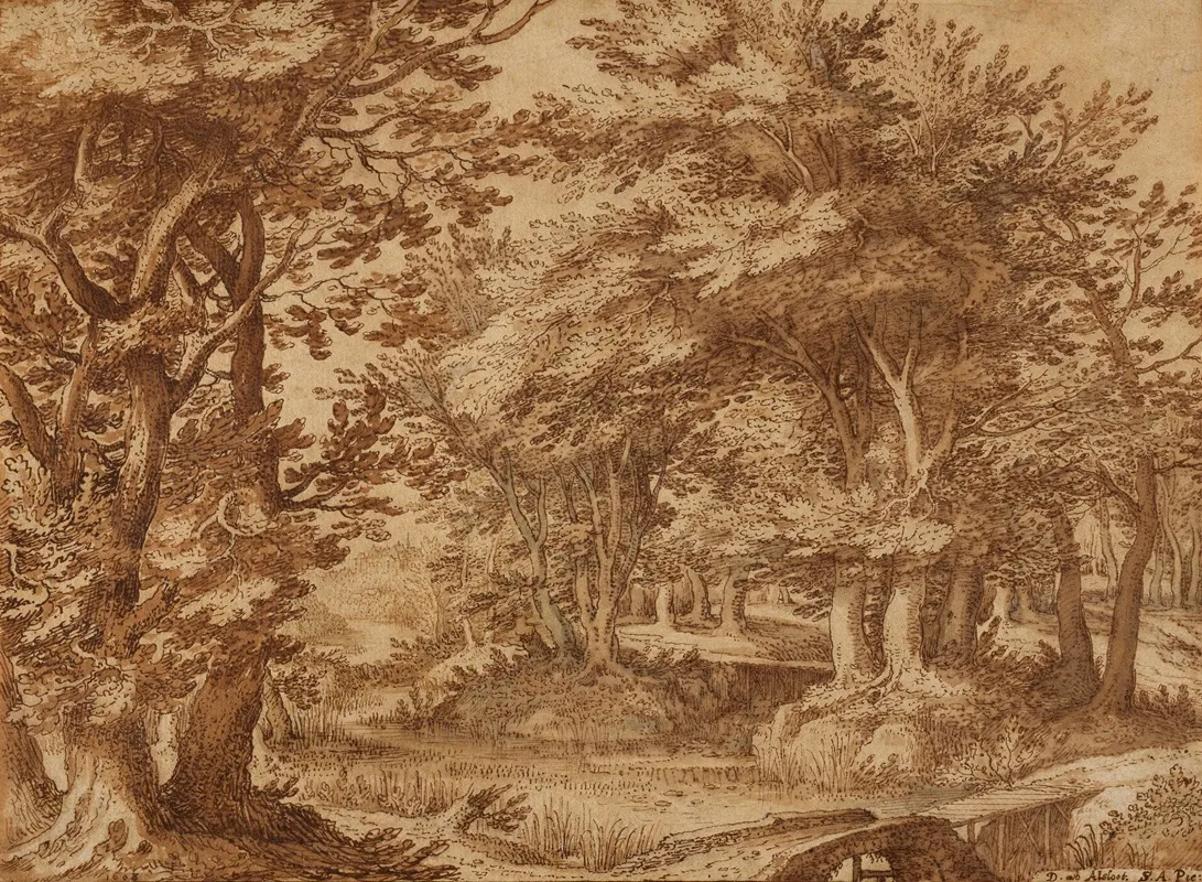 Forest Landscape With A Distant Castle Wall Art by Denys van Alsloot - High-Resolution Digital Print