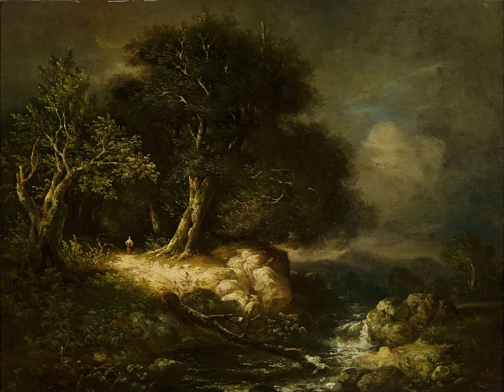 Forest Landscape With A Road And A River