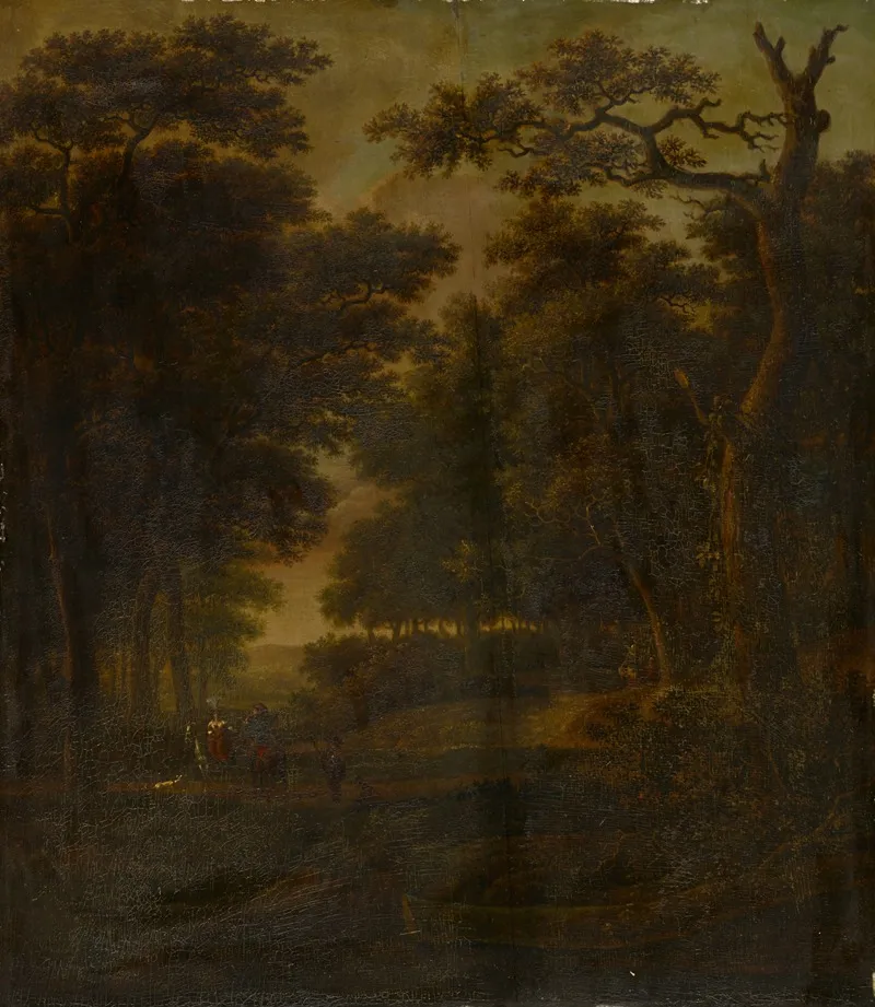 Forest Landscape With Riders Wall Art by Gillis Rombouts - High-Resolution Digital Print