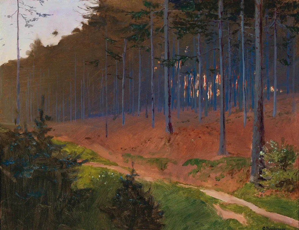 Forest Path Near Weinzierl Wall Art by Gustav Bamberger - High-Resolution Digital Print