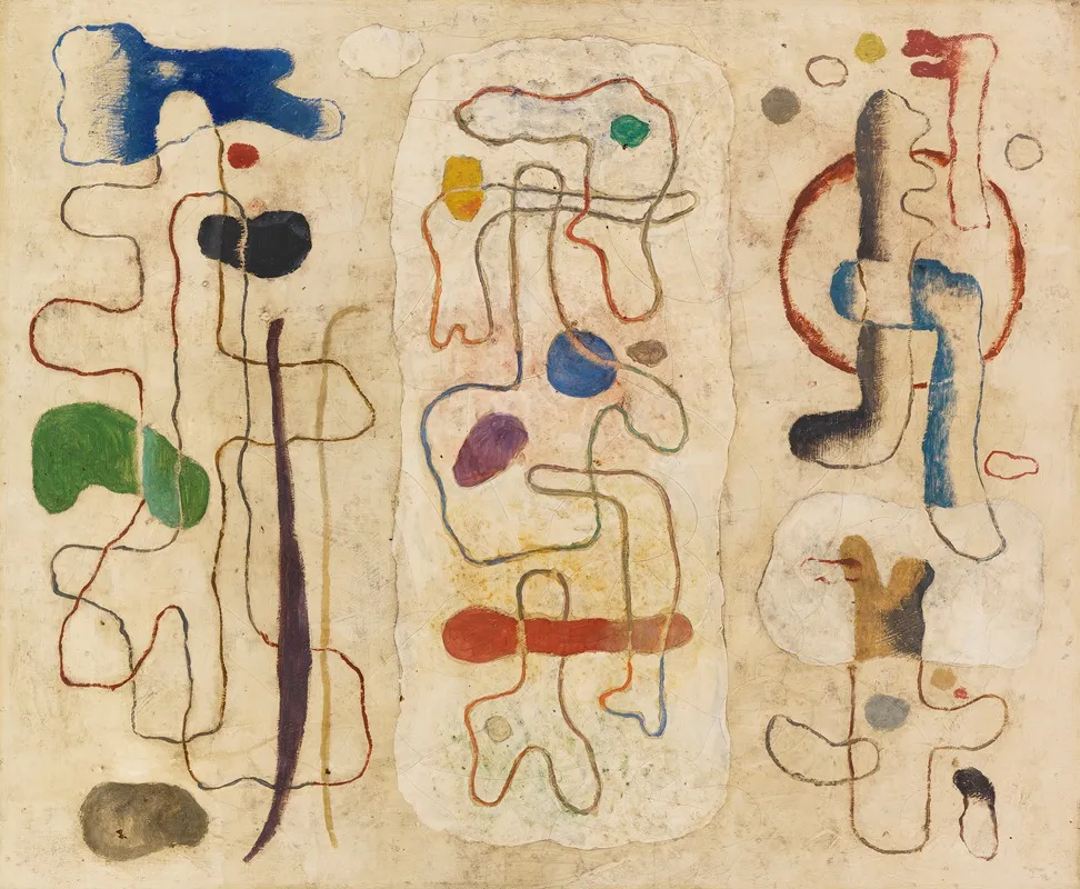 Formen Figural Dreiteilig Wall Art by Willi Baumeister - High-Resolution Digital Print