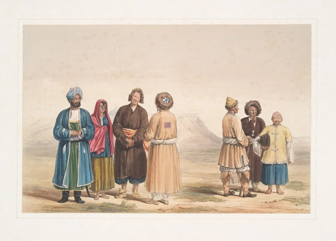 Fort Of Kelat E Giljee A Chieftain Female Of The Giljee Tribe Huzzareh Peasants Wall Art by James Atkinson - High-Resolution Digital Print